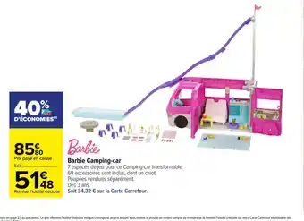 Promo Barbie Camping car chez Carrefour