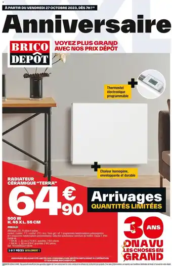Brico Dépôt RADIATEUR CÉRAMIQUE "TERRA" offre
