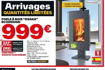 Brico Dépôt POELE À BOIS "OSAKA" ECODESIGN offre