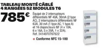 Brico Dépôt TABLEAU MONTÉ CÂBLÉ 4 RANGÉES 52 MODULES T6 offre