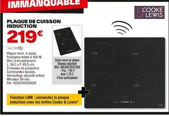 Brico Dépôt PLAQUE DE CUISSON INDUCTION offre