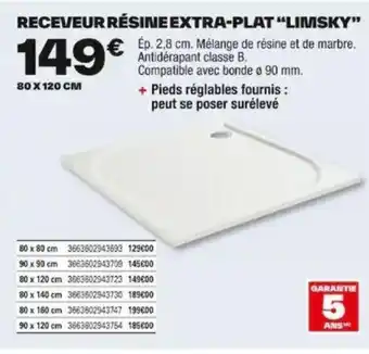 Brico Dépôt RECEVEUR RÉSINE EXTRA-PLAT LIMSKY offre
