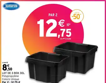 Intermarché LOT DE 3 BOX 30L offre