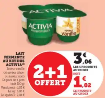 Hyper U LAIT FERMENTE AU BIFIDUS ACTIVIA offre