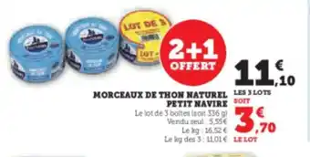 Hyper U MORCEAUX DE THON NATUREL PETIT NAVIRE offre