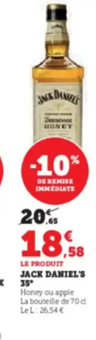Hyper U LE PRODUIT JACK DANIEL'S 35 offre