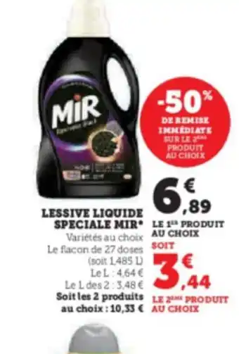 Hyper U LESSIVE LIQUIDE SPECIALE MIR offre