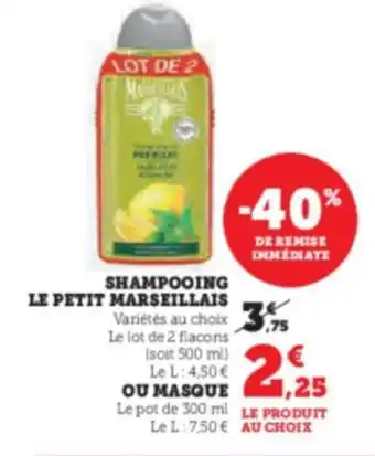 Hyper U SHAMPOOING LE PETIT MARSEILLAIS offre