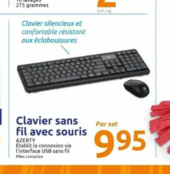 Action Clavier Sans Fil Avec Souris offre