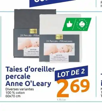 Taies D'oreiller Percale Anne O'Leary