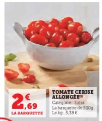 Hyper U TOMATE CERISE ALLONGÉE offre