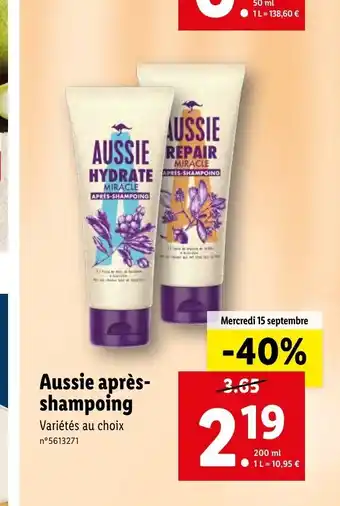 Lidl Aussie Aprés-Shampooing offre