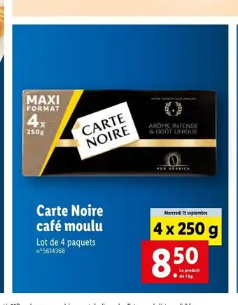Lidl Carte Noire Café Moulu offre