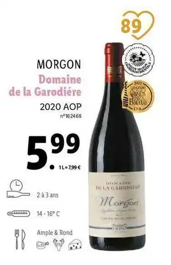 Lidl Morgon Domaine De La Garodière 2020 Aop offre