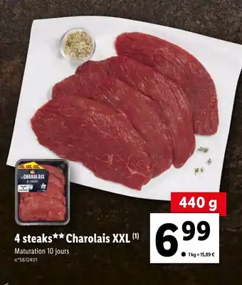 Lidl 4 Steaks Charolais XXL offre