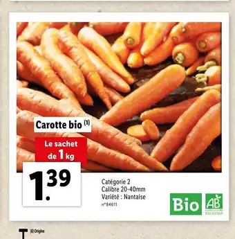 Lidl Carotte Bio offre