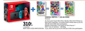 E.Leclerc CONSOLE SWITCH + 1 JEU AU CHOIX offre