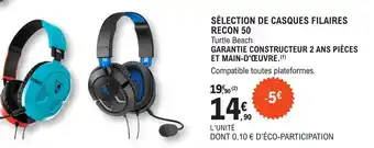 SÉLECTION DE CASQUES FILAIRES RECON 50