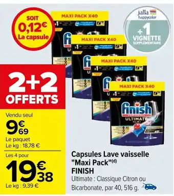Carrefour Capsules Lave vaisselle "Maxi Pack"(d) FINISH offre