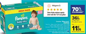 Carrefour Couches "Mega pack" PAMPERS offre