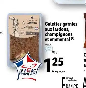 Lidl Galettes Garnies Aux Lardons, Champignons Et Emmental offre