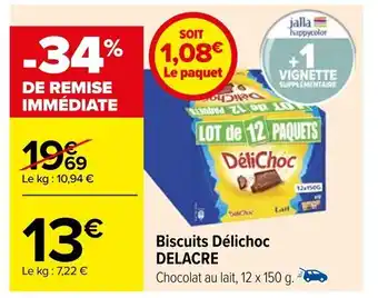Carrefour Biscuits Délichoc DELACRE offre