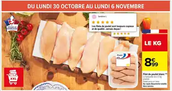 Carrefour Filet de poulet blanc (m) offre