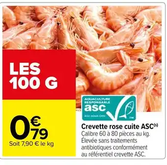 Carrefour Crevette rose cuite ASC(s) offre