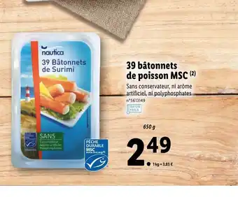 Lidl 39 Batonnets De Poisson MSC offre