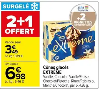 Carrefour Cônes glacés EXTRÊME offre