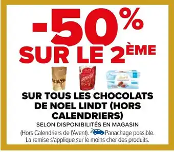 Carrefour SUR TOUS LES CHOCOLATS DE NOEL LINDT (HORS CALENDRIERS) offre