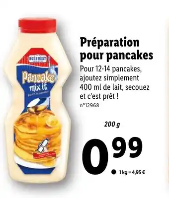 Lidl Préparation Pour Pancakes offre