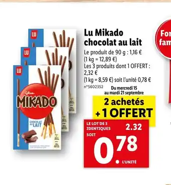 Lu Mikado Chocolat Au Lait