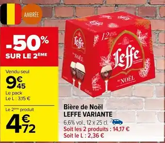 Carrefour Bière de Noël LEFFE VARIANTE offre