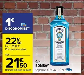 Carrefour Gin BOMBAY offre