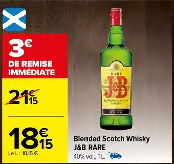 Carrefour Blended Scotch Whisky J&B RARE offre