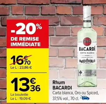 Carrefour Rhum BACARDI offre