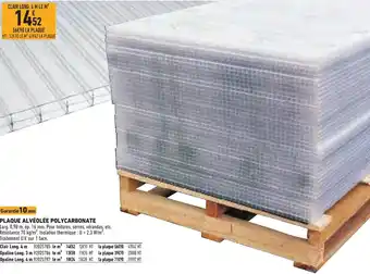 Brico Cash Plaque Alvéolée Polycarbonate offre