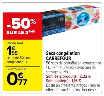 Carrefour Sacs congélation CARREFOUR offre