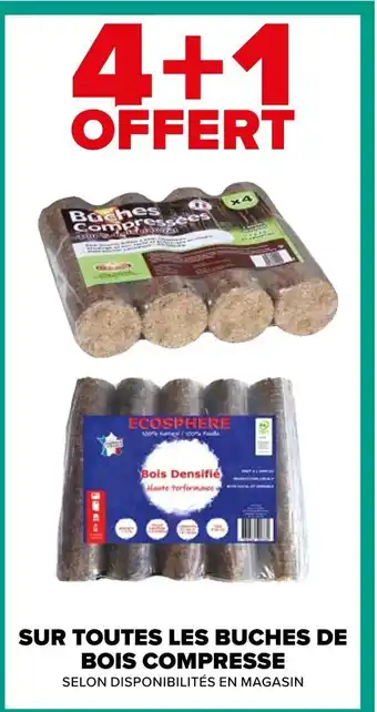 Carrefour SUR TOUTES LES BUCHES DE BOIS COMPRESSE offre