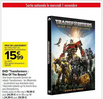 Carrefour DVD "Transformers: Rise Of The Beasts" offre