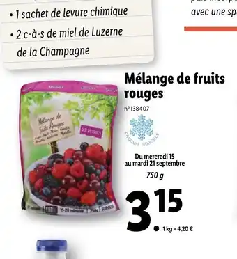 Lidl Mélange D Fruits Rouges offre