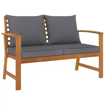 Bricomarché Vidaxl banc de jardin et coussin gris foncé 120cm bois solide d'acacia offre