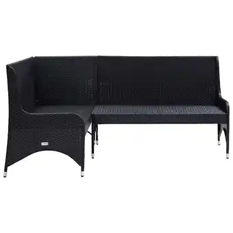 Vidaxl canapés d'angle de jardin 2 pcs résine tressée noir