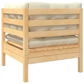 Bricorama Vidaxl canapé 2 places de jardin et coussins crème bois de pin solide offre