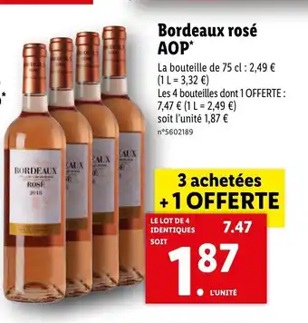 Lidl Bordeaux Rosé AOP offre