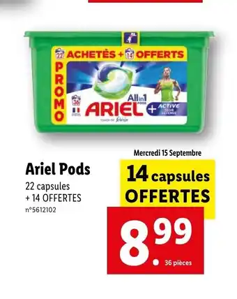 Lidl Ariel Pods offre