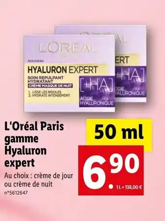 L'oreal paris gamme hyaluron expert