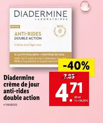 Lidl Diadermine créme de jour anti-rides double action offre