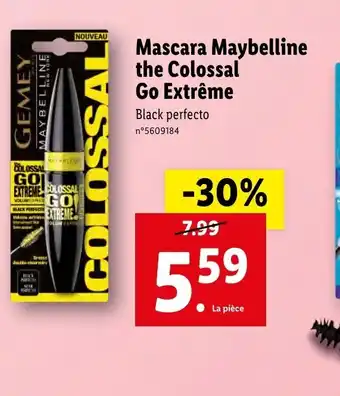 Lidl Mascara maybelline the colossal go extréme offre